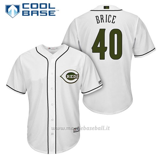 Maglia Baseball Uomo Cincinnati Reds 40 Austin Brice Bianco2018 Alterner Cool Base